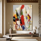 Expressive Bold Abstract Oil Painting in Dynamic Colors for Statement Walls | Modern Home & Office Décor – Clue Art #109